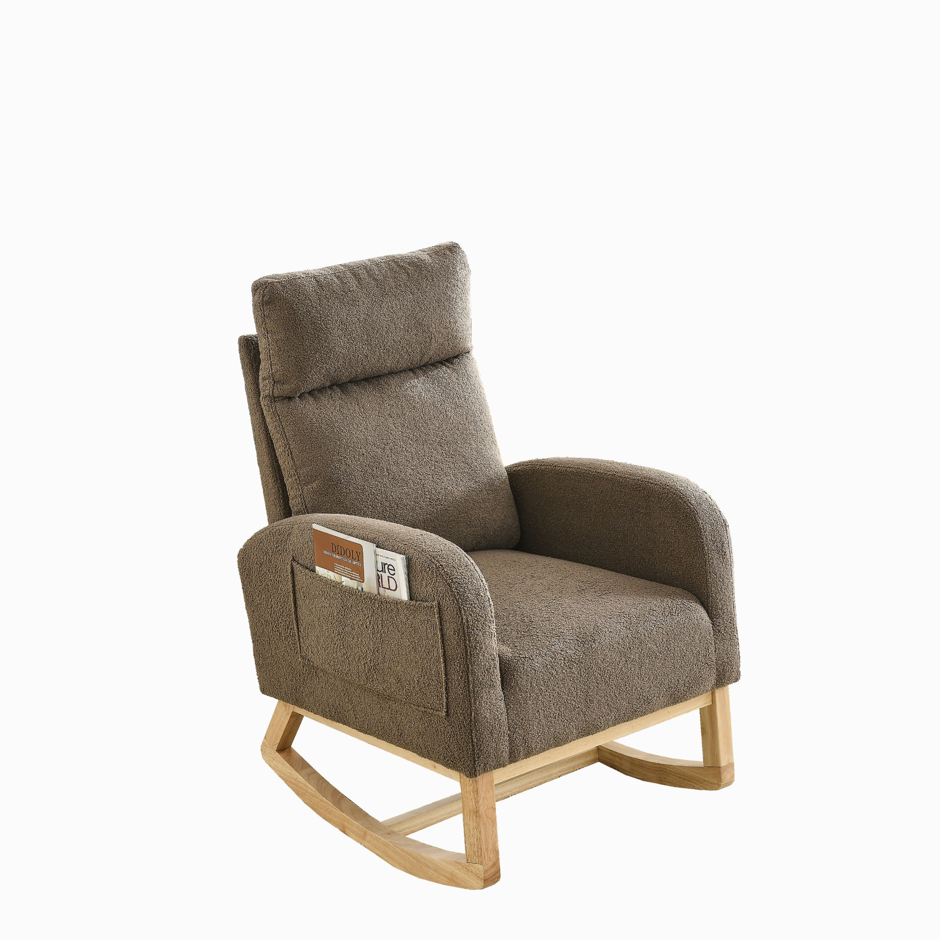 [product_type] | 27.6"W Modern Accent High Backrest Living Room Lounge Arm Rocking Chair, Two Side Pocket | casafoyer.myshopify.com