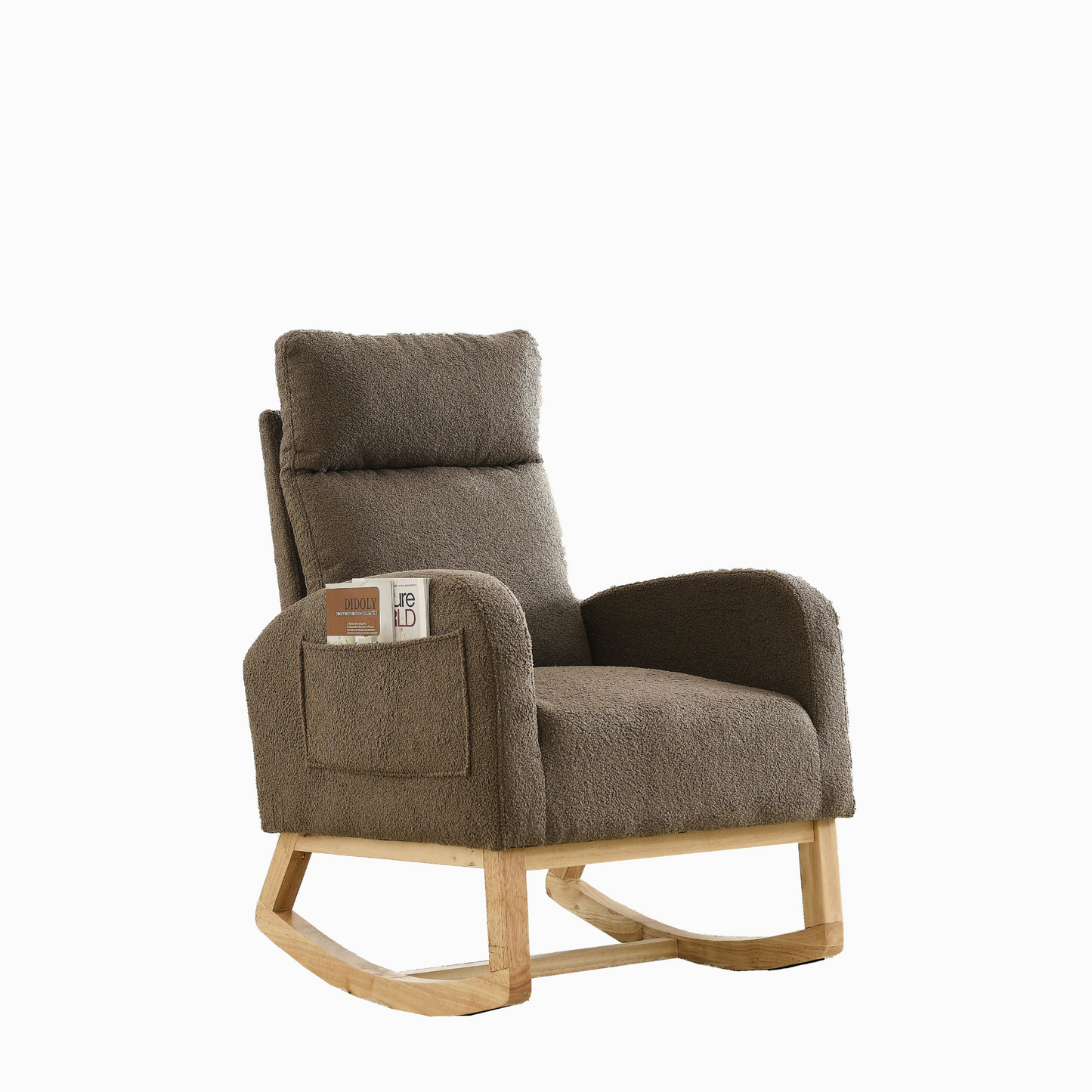 [product_type] | 27.6"W Modern Accent High Backrest Living Room Lounge Arm Rocking Chair, Two Side Pocket | casafoyer.myshopify.com