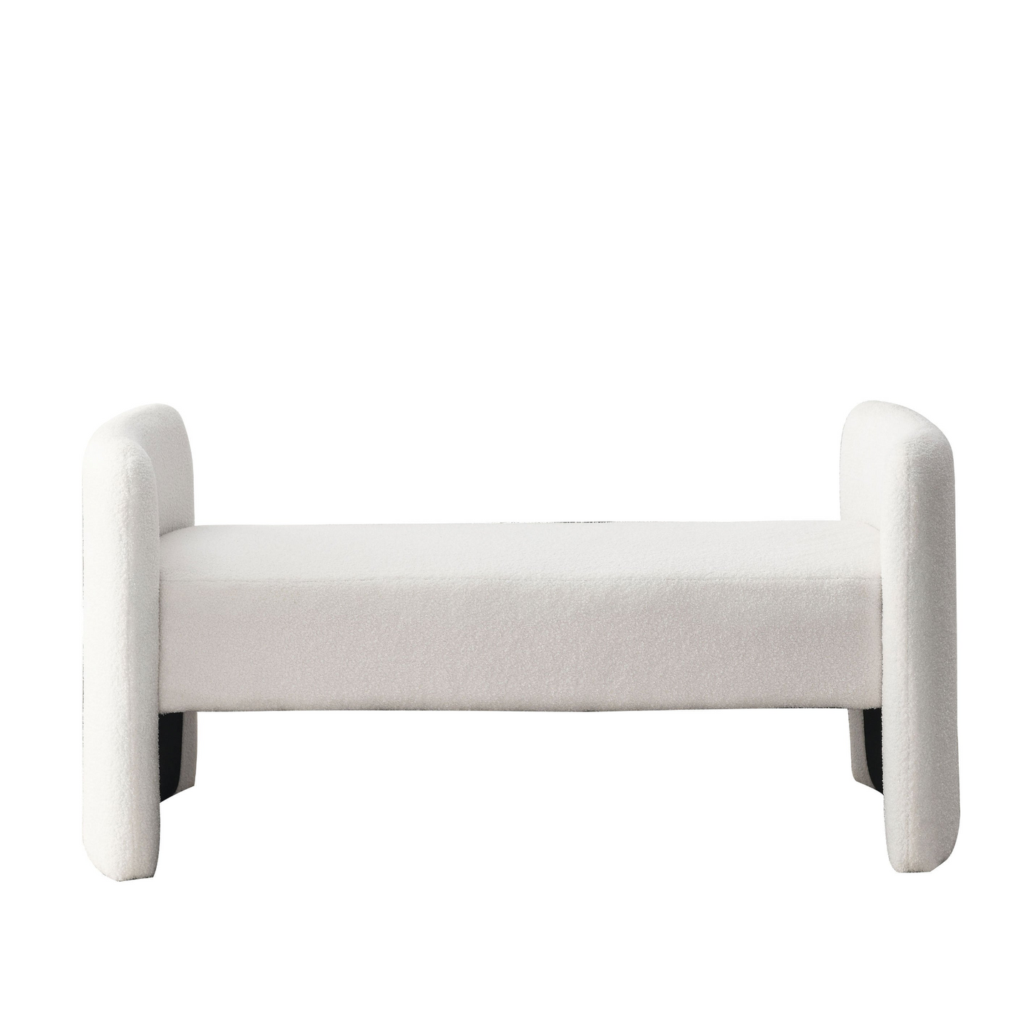 [product_type] | 52" Bench for Bedroom End of Bed Modern Contemporary Design Ottoman Couch Long Bench Window Sitting Fireplace Bench, Teddy White (Ivory) | casafoyer.myshopify.com