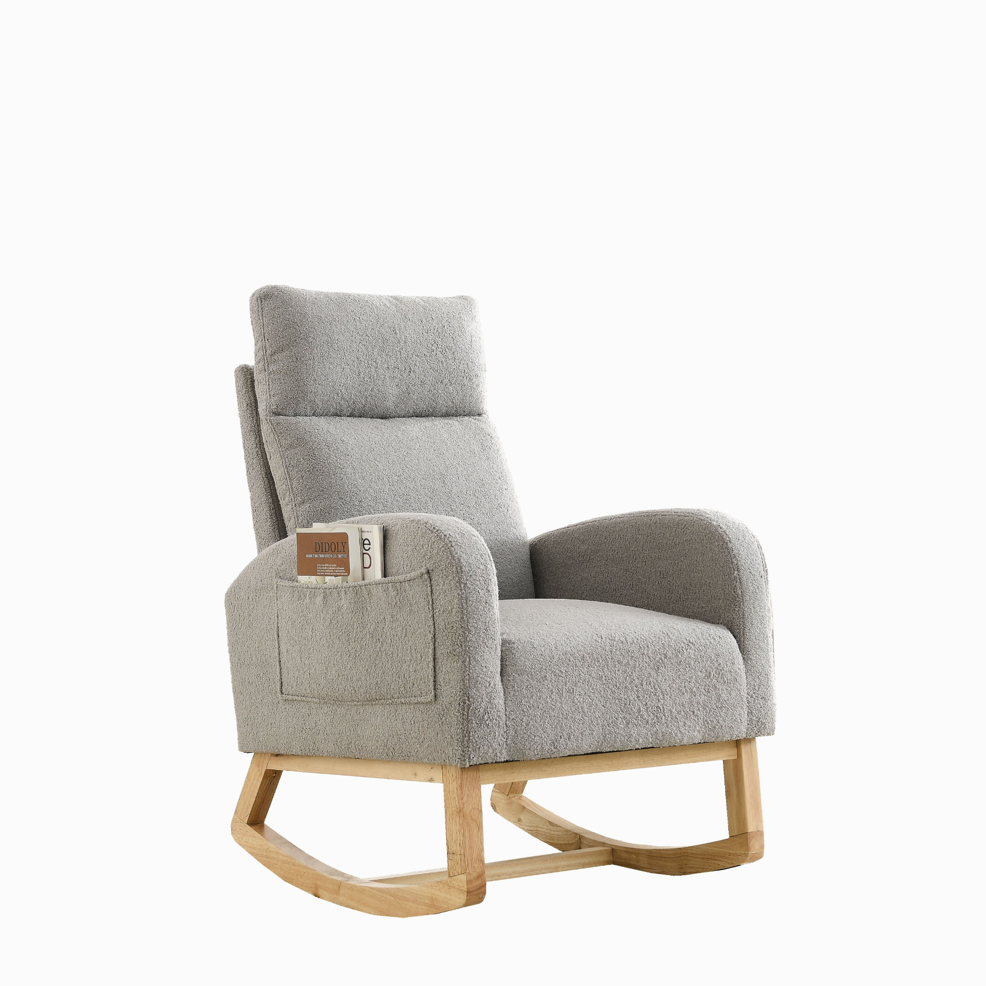 [product_type] | 27.6"W Modern Accent High Backrest Living Room Lounge Arm Rocking Chair, Two Side Pocket | casafoyer.myshopify.com