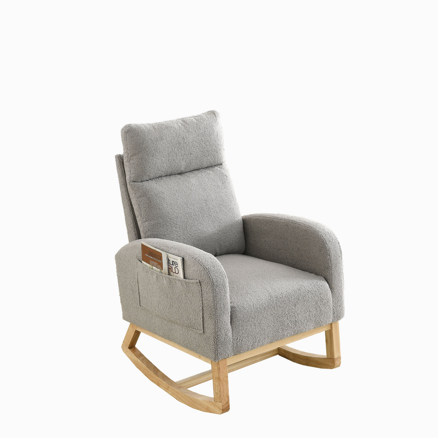 [product_type] | 27.6"W Modern Accent High Backrest Living Room Lounge Arm Rocking Chair, Two Side Pocket | casafoyer.myshopify.com