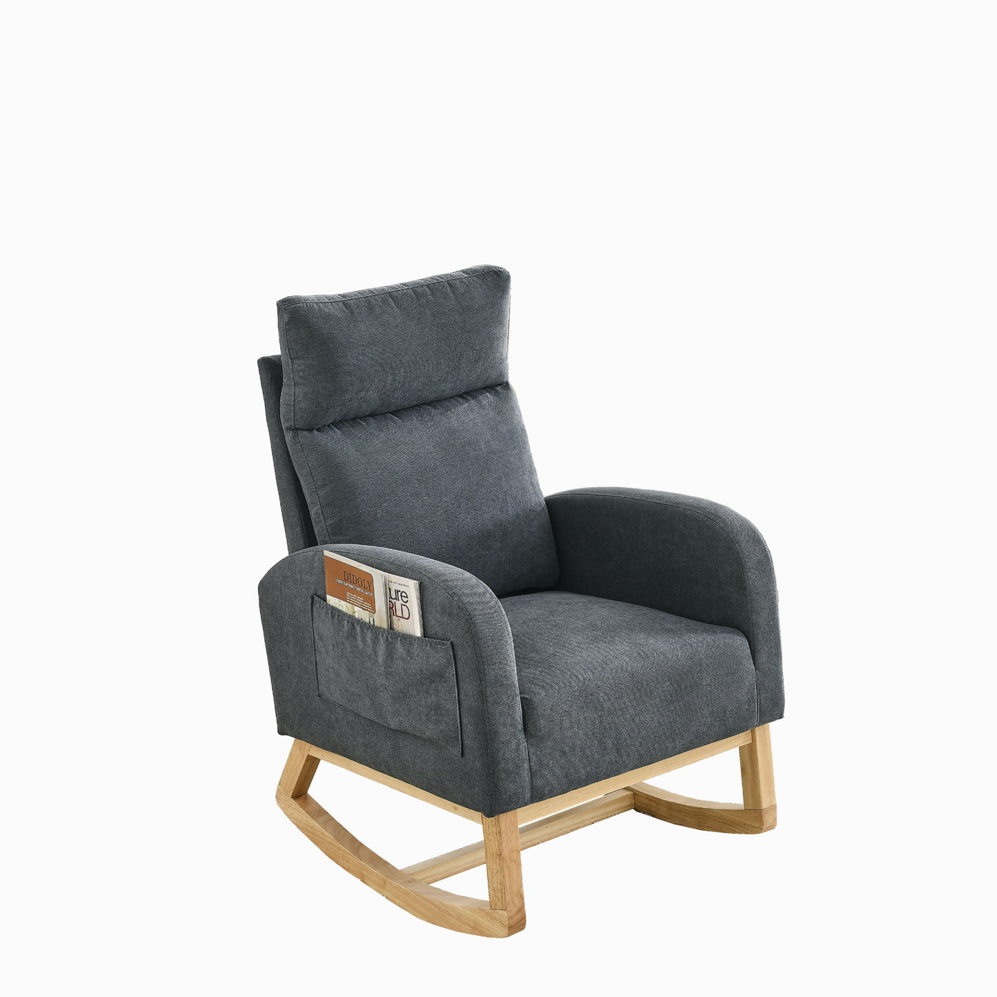 Sofa & Chair sets | Modern Accent High Backrest Living Room Lounge Arm Rocking Chair, Two Side Pocket | casafoyer.myshopify.com