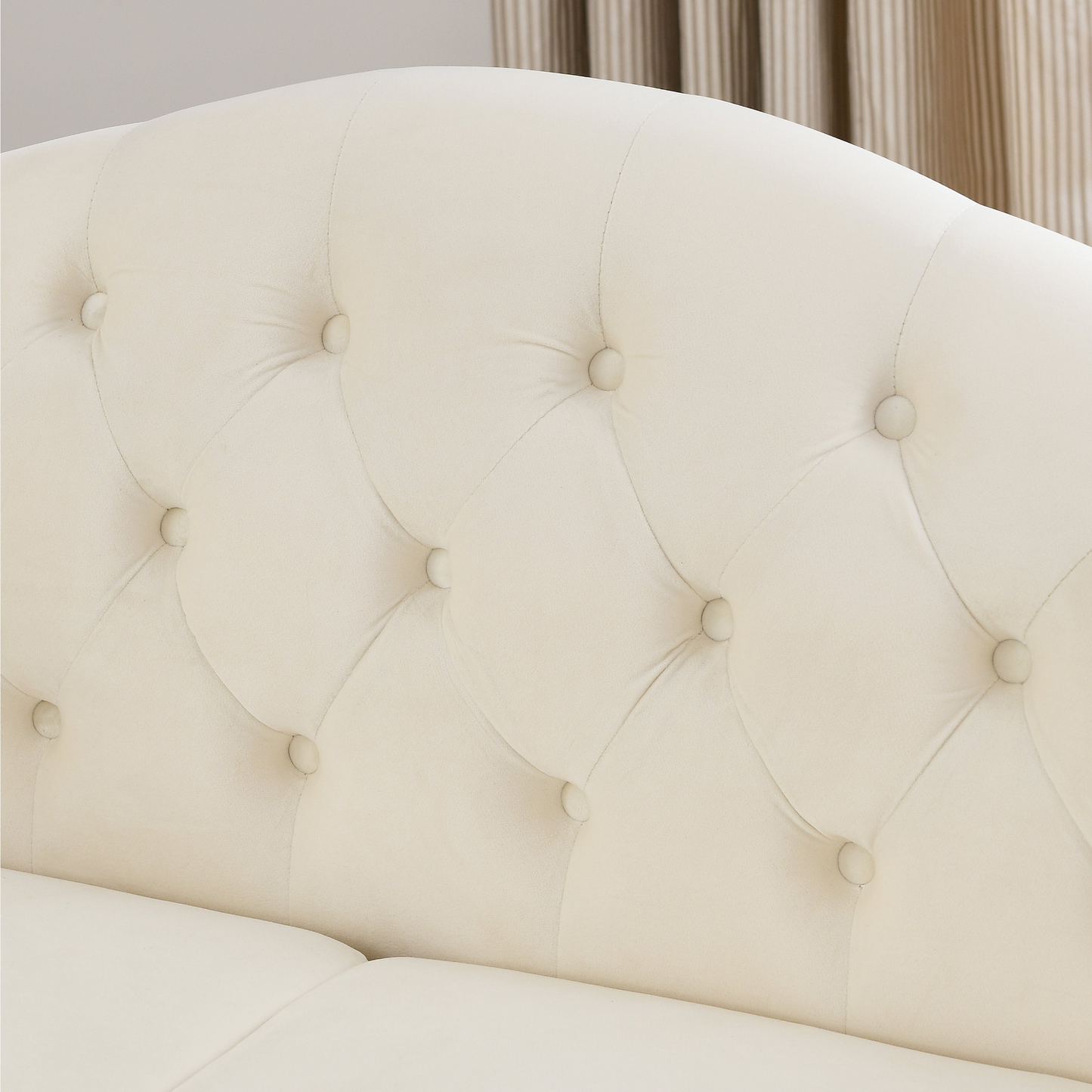 Sofa & Chair sets | 3-seater + 3-seater Combination sofa.Beige Velvet | casafoyer.myshopify.com