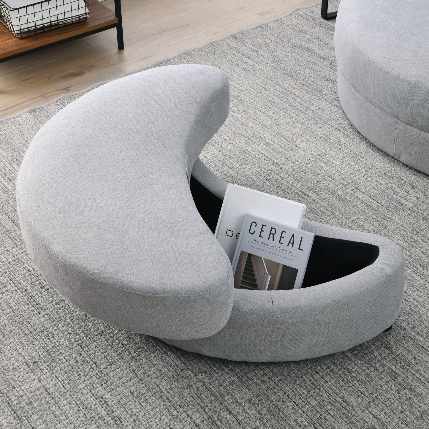 Sofa & Chair sets | Swivel Accent Barrel Modern Grey Sofa Lounge Club Big Round Chair with Storage Ottoman Linen Fabric for Living Room Hotel with Pillows | casafoyer.myshopify.com