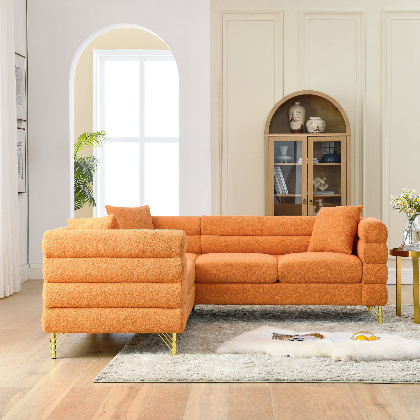 [product_type] | 81.5-Inch Oversized Corner Sofa Covers, L-Shaped Sectional Couch, 5-Seater Corner Sofas with 3 Cushions | casafoyer.myshopify.com