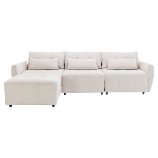 Sofa & Chair sets | Convertible Sectional Sofa Couch 3-Seat L-Shaped Sofa with Movable Ottoman and  USB for Apartment, Living Room, Bedroom, Beige | casafoyer.myshopify.com