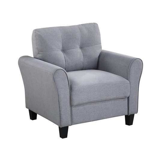 [product_type] | 35" Modern Living Room Armchair Linen Upholstered Couch Furniture for Home or Office, Light Grey-Blue, (1-Seat) | casafoyer.myshopify.com