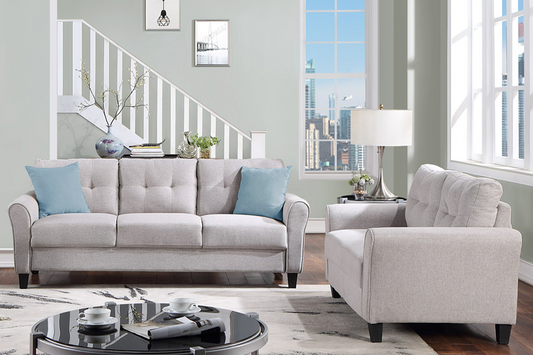 Sofa & Chair sets | Modern Living Room Sofa Set Linen Upholstered Couch Furniture, Light Grey, 2+3-Seat | casafoyer.myshopify.com