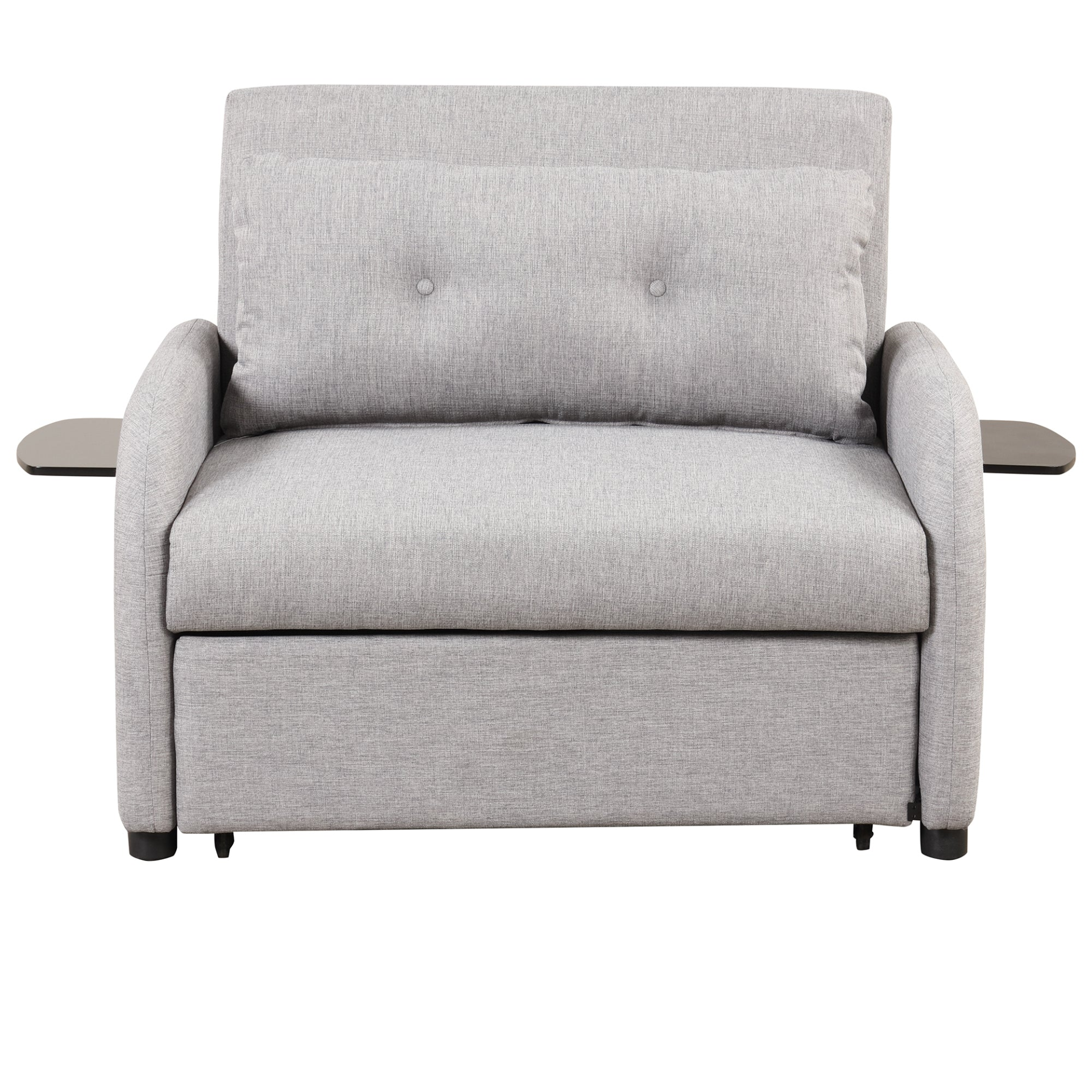 Sofa & Chair sets | Pull Out Sofa Sleeper 3 in 1 with 2 Wing Table and USB Charge for Living Room Recreation Room - Grey | casafoyer.myshopify.com