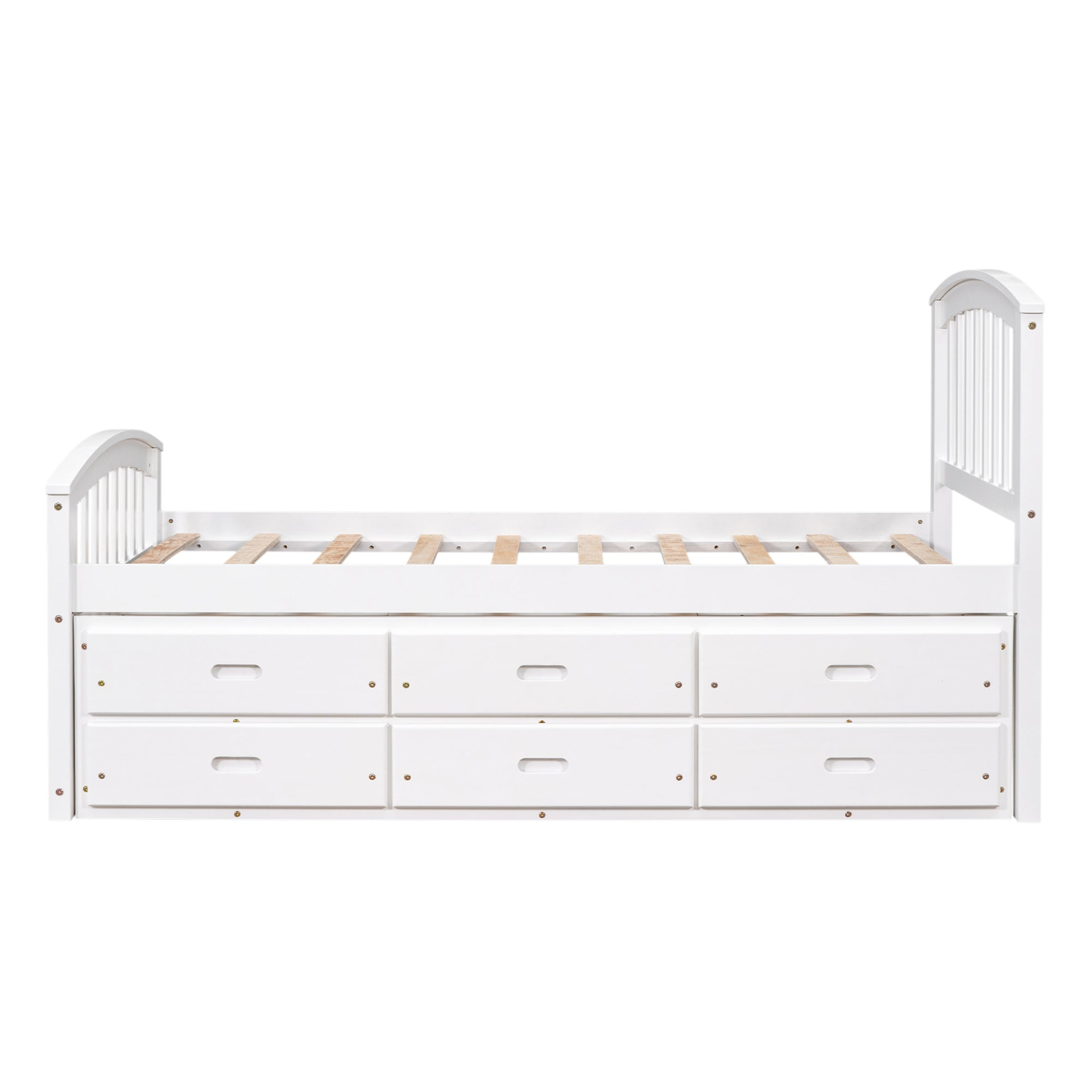 Sofa & Chair sets | Twin Size Platform Storage Bed Solid Wood Bed with 6 Drawers,White | casafoyer.myshopify.com