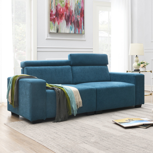 Sofa & Chair sets | 2-3 Seater Sectional Sofa Couch with Multi-Angle Adjustable Headrest, Spacious and Comfortable Velvet Loveseat for Living Room,Studios,Salon, Bedroom,Apartment,3 Color | casafoyer.myshopify.com