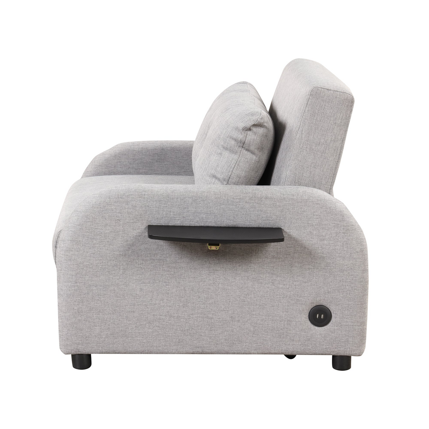 Sofa & Chair sets | Pull Out Sofa Sleeper 3 in 1 with 2 Wing Table and USB Charge for Living Room Recreation Room - Grey | casafoyer.myshopify.com