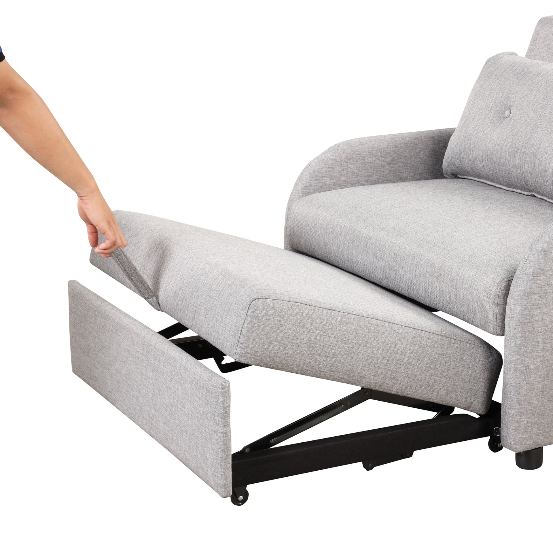 Sofa & Chair sets | Pull Out Sofa Sleeper 3 in 1 with 2 Wing Table and USB Charge for Living Room Recreation Room - Grey | casafoyer.myshopify.com