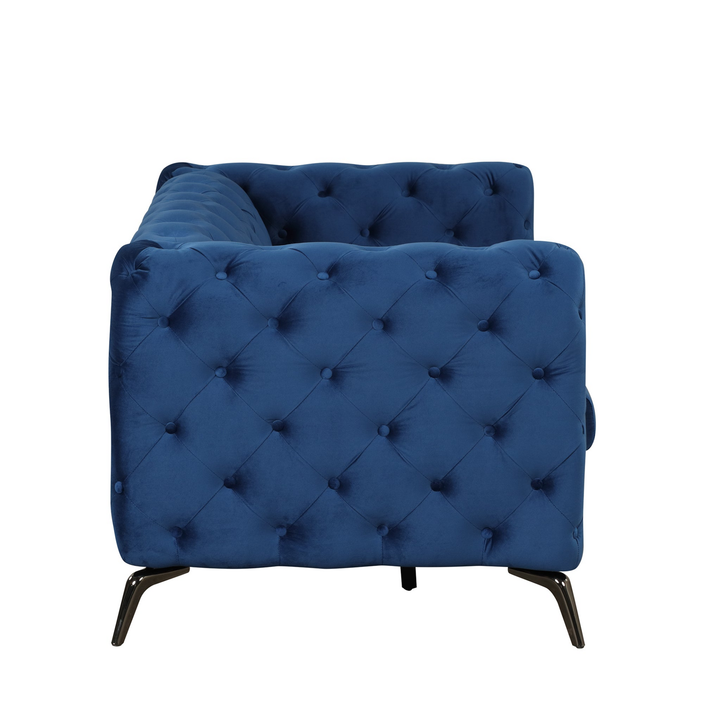 [product_type] | 63" Velvet Upholstered Loveseat Sofa, Modern Button Tufted Back, 2-Person Couch - Blue | casafoyer.myshopify.com