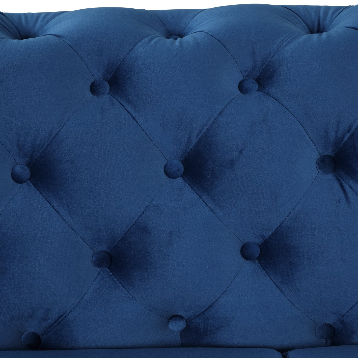 [product_type] | 63" Velvet Upholstered Loveseat Sofa, Modern Button Tufted Back, 2-Person Couch - Blue | casafoyer.myshopify.com