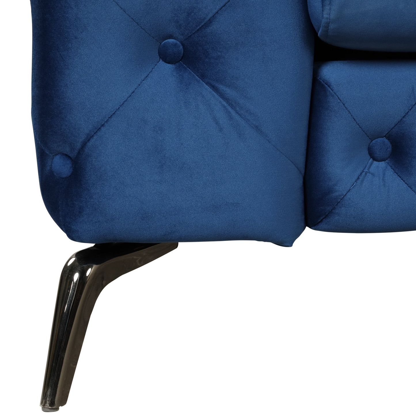 [product_type] | 63" Velvet Upholstered Loveseat Sofa, Modern Button Tufted Back, 2-Person Couch - Blue | casafoyer.myshopify.com