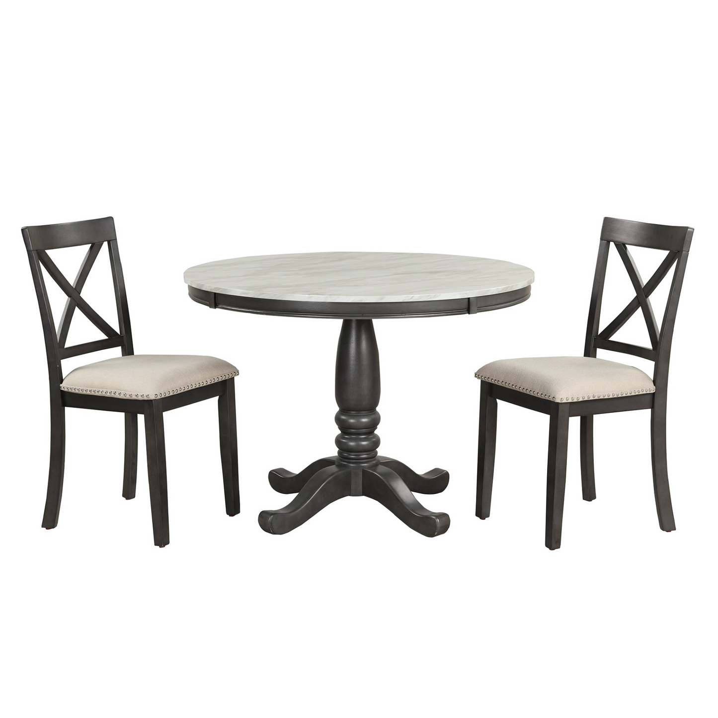 Dining Table | 5-Piece Dining Table and Chairs Set for 4 Persons | Solid Wood Kitchen Room Table with 4 Chairs | casafoyer.myshopify.com