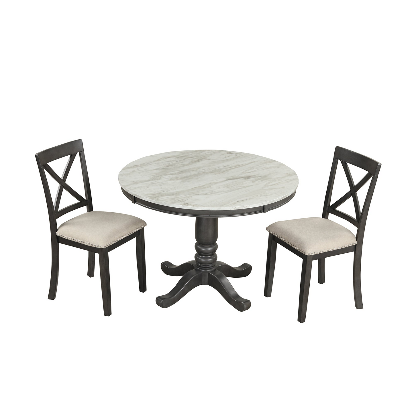 Dining Table | 5-Piece Dining Table and Chairs Set for 4 Persons | Solid Wood Kitchen Room Table with 4 Chairs | casafoyer.myshopify.com