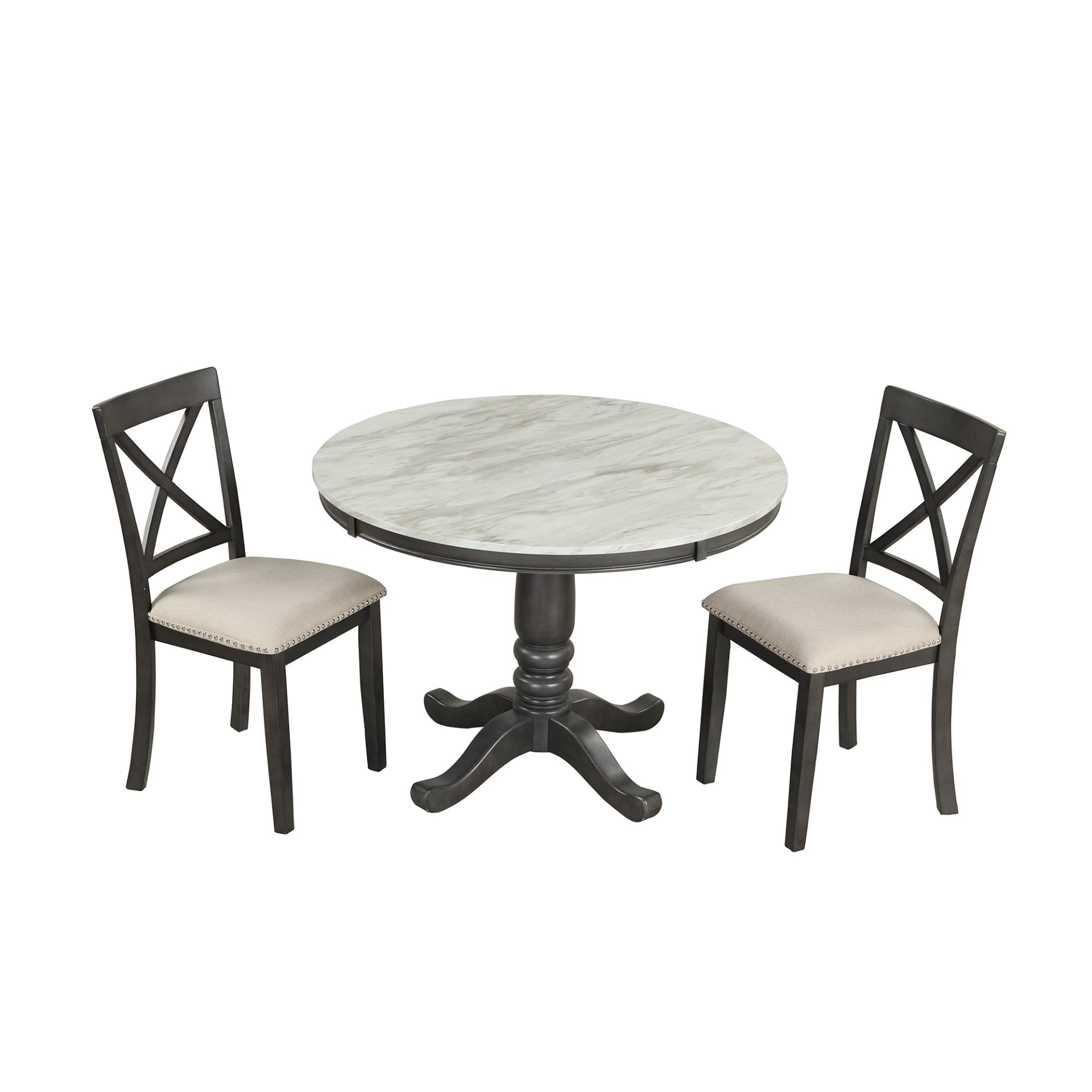 Dining Table | 5-Piece Dining Table and Chairs Set for 4 Persons | Solid Wood Kitchen Room Table with 4 Chairs | casafoyer.myshopify.com