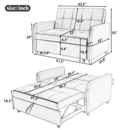Sofa & Chair sets | Convertible Sleeper Bed, Adjustable Oversized Armchair  with Dual USB Ports for Small Space | casafoyer.myshopify.com