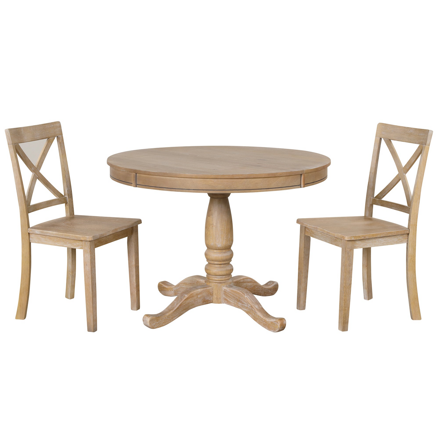 Dining Table | Modern Dining Table Set for 4,Round Table and 4 Kitchen Room Chairs,5 Piece Kitchen Table Set for Dining Room,Dinette,Breakfast Nook,Natural Wood Wash | casafoyer.myshopify.com