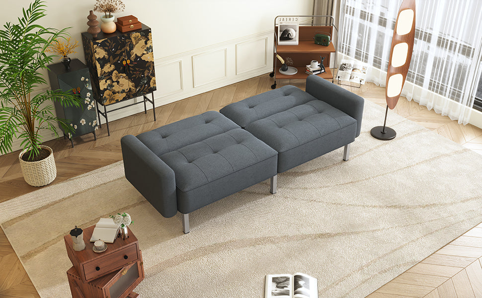 Sofa & Chair sets | Linen Upholstered Modern Convertible Folding Futon Sofa Bed for Compact Living Space, Apartment, Dorm | casafoyer.myshopify.com