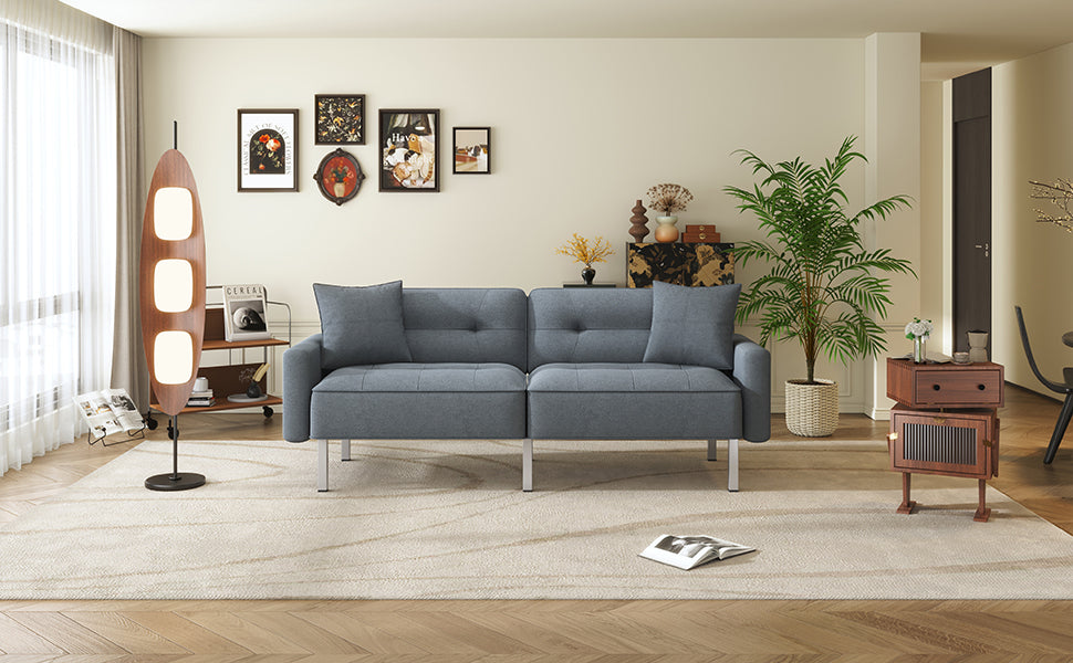 Sofa & Chair sets | Linen Upholstered Modern Convertible Folding Futon Sofa Bed for Compact Living Space, Apartment, Dorm | casafoyer.myshopify.com