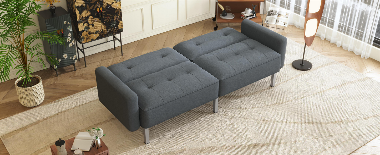 Sofa & Chair sets | Linen Upholstered Modern Convertible Folding Futon Sofa Bed for Compact Living Space, Apartment, Dorm | casafoyer.myshopify.com