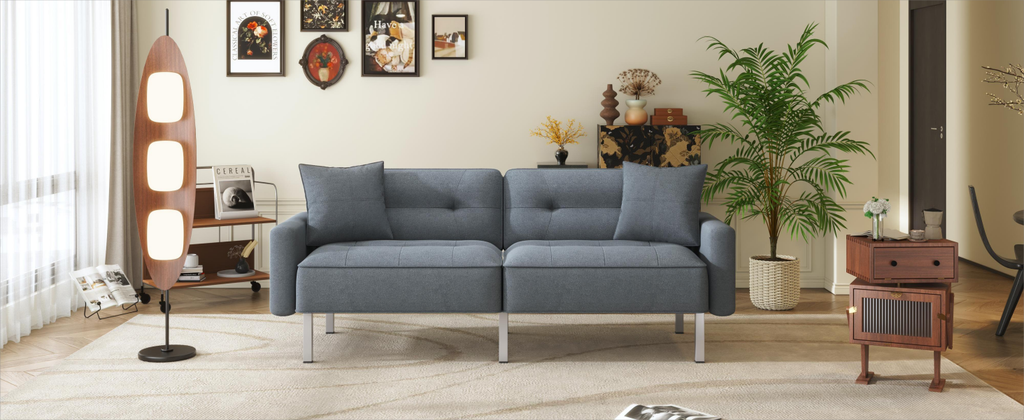 Sofa & Chair sets | Linen Upholstered Modern Convertible Folding Futon Sofa Bed for Compact Living Space, Apartment, Dorm | casafoyer.myshopify.com