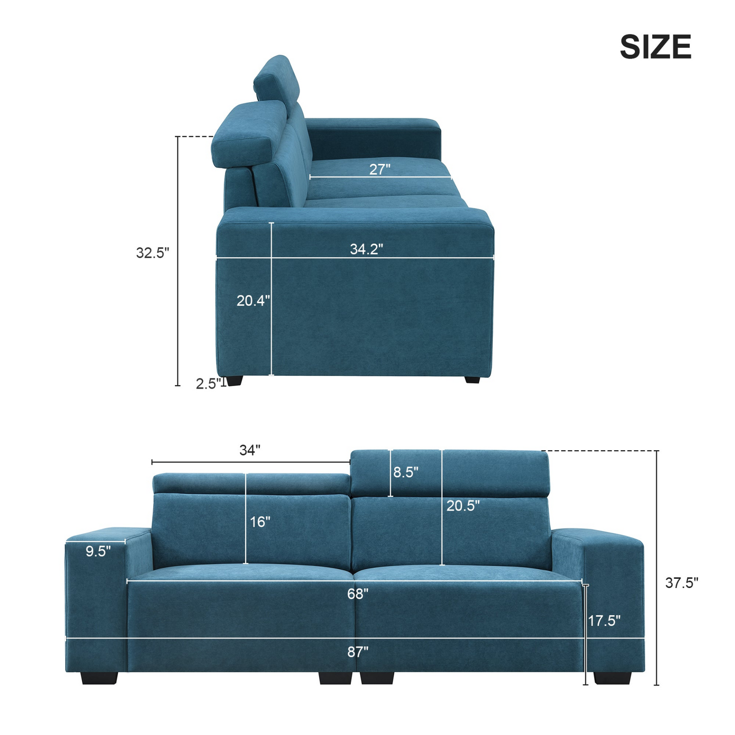 Sofa & Chair sets | 2-3 Seater Sectional Sofa Couch with Multi-Angle Adjustable Headrest, Spacious and Comfortable Velvet Loveseat for Living Room,Studios,Salon, Bedroom,Apartment,3 Color | casafoyer.myshopify.com