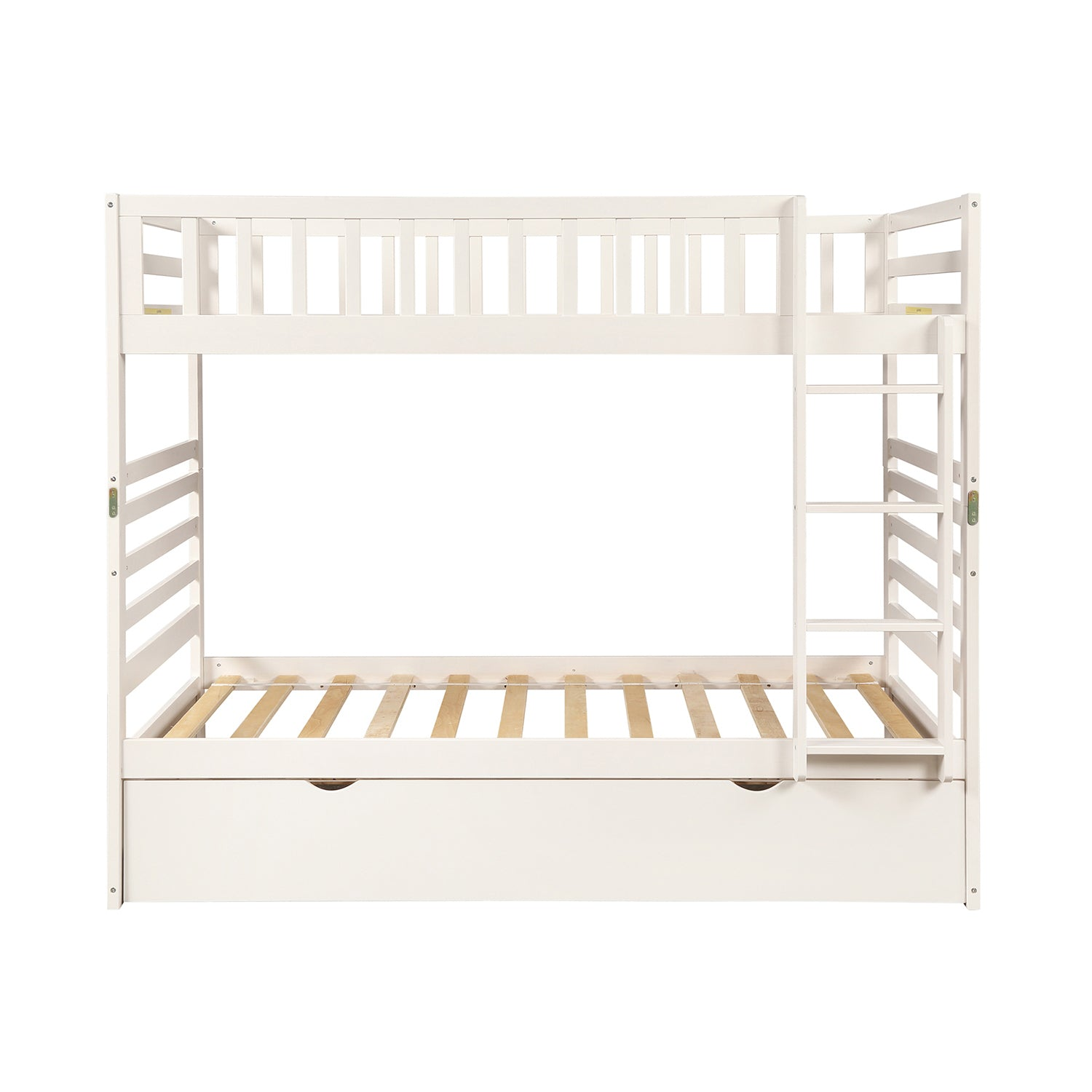 Bed | Twin Bunk Beds for Kids with Safety Rail and Movable Trundle bed | casafoyer.myshopify.com