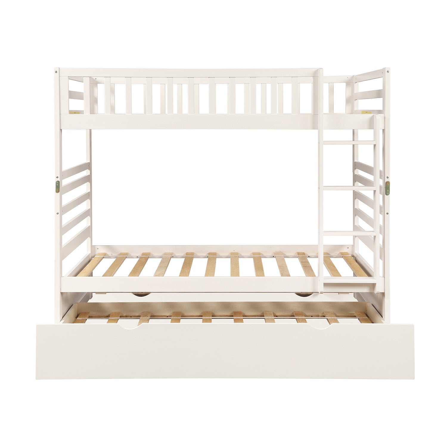 Bed | Twin Bunk Beds for Kids with Safety Rail and Movable Trundle bed | casafoyer.myshopify.com