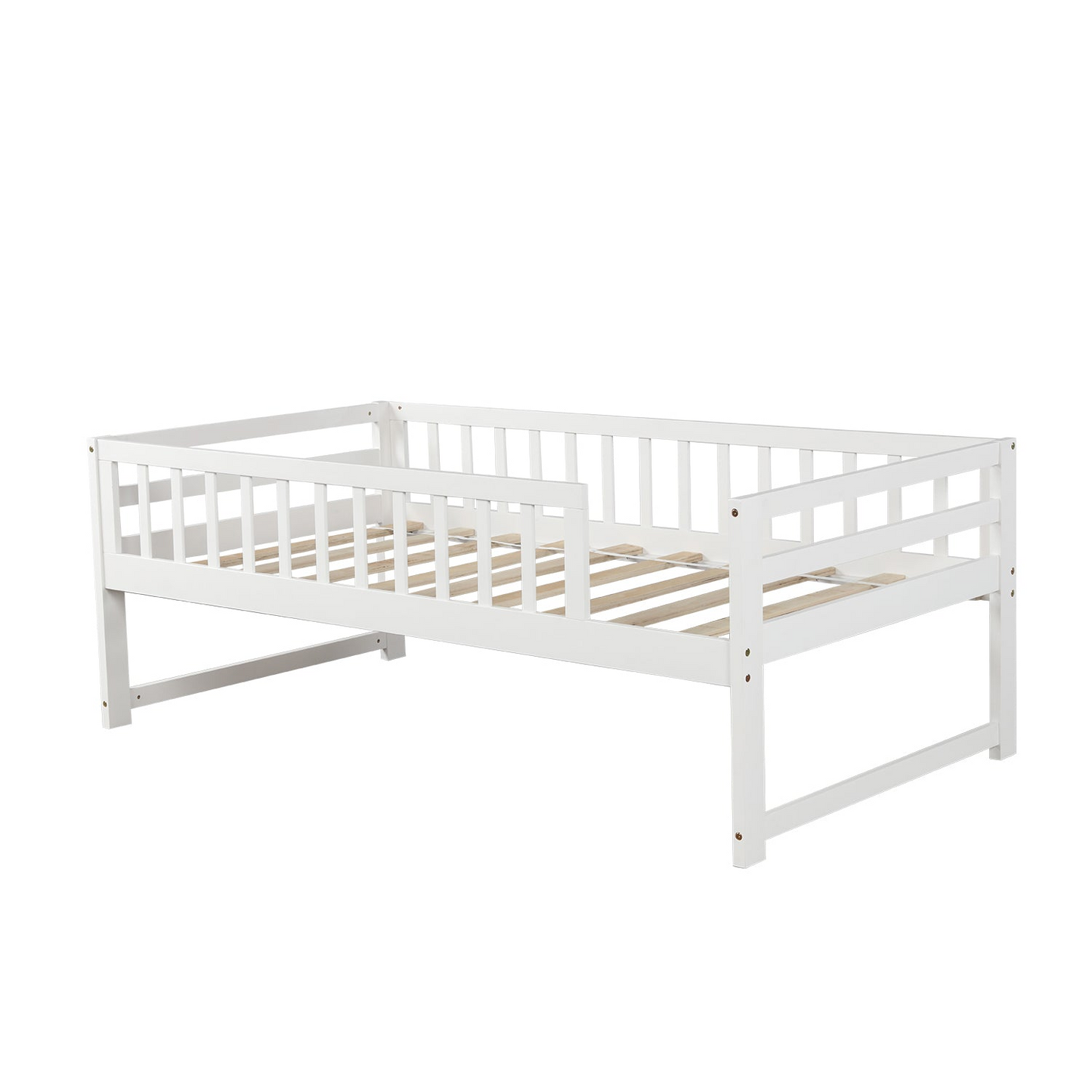 Bed | Twin Bunk Beds for Kids with Safety Rail and Movable Trundle bed | casafoyer.myshopify.com