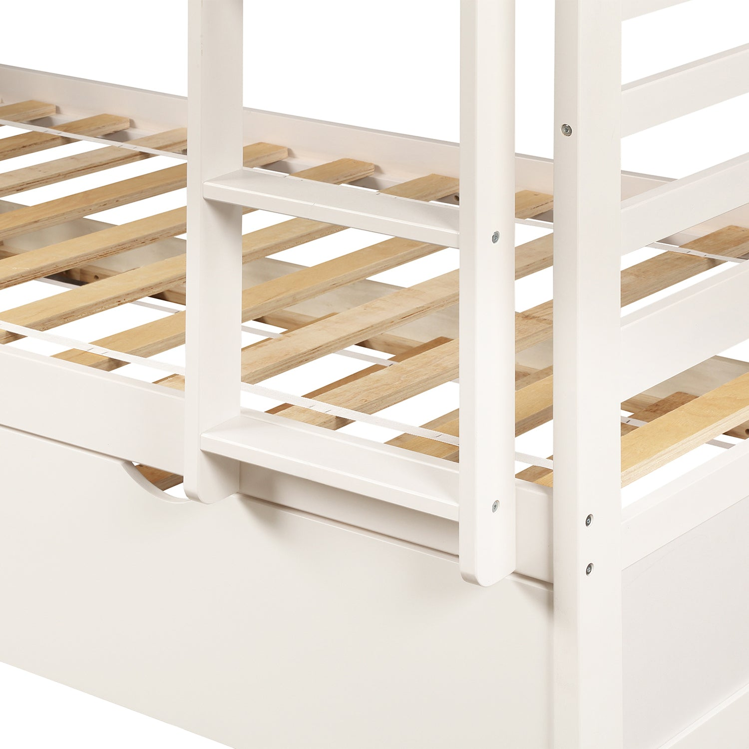 Bed | Twin Bunk Beds for Kids with Safety Rail and Movable Trundle bed | casafoyer.myshopify.com