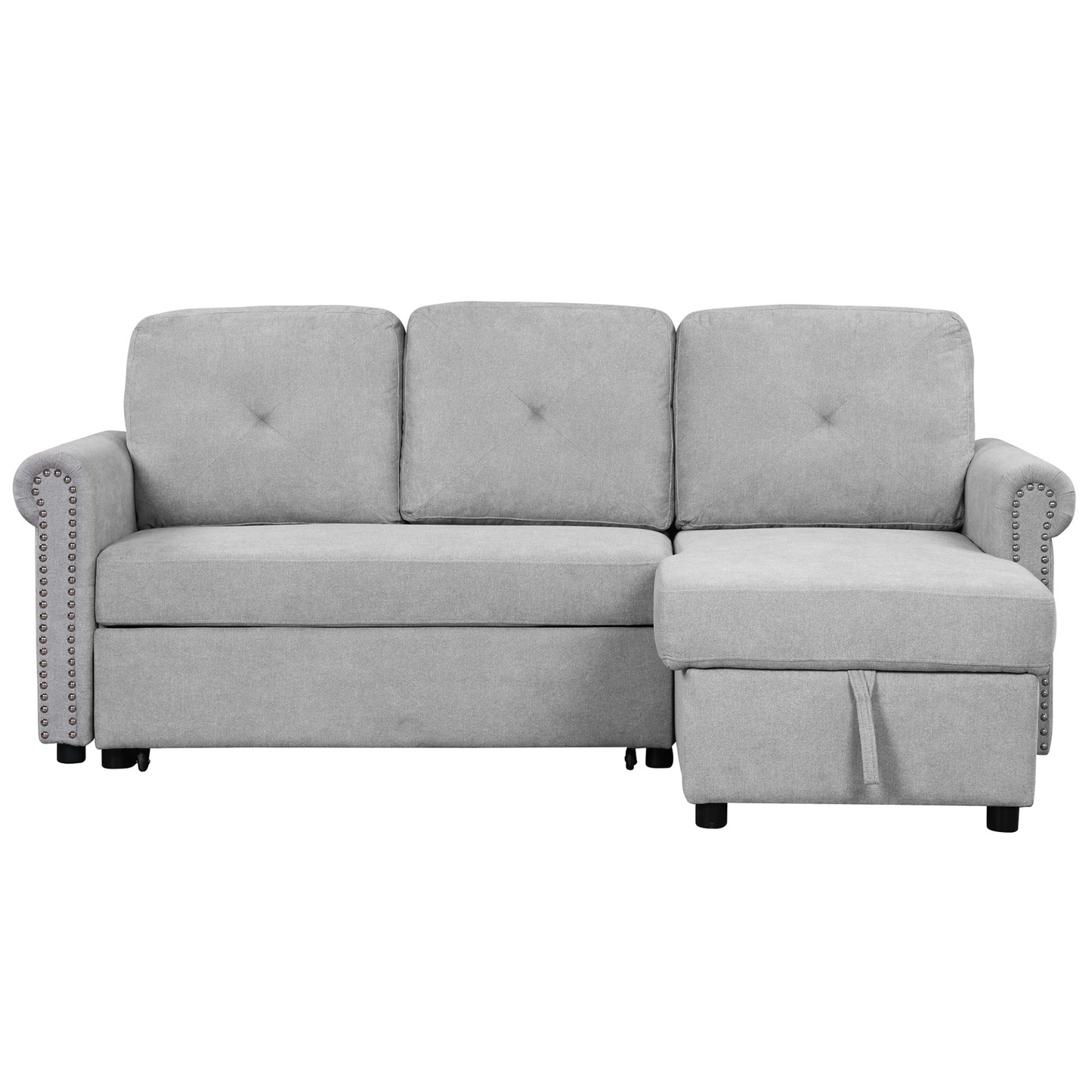 Sofa & Chair sets | Modern Convertible Sleeper Sofa Bed with Storage Chaise,Gray | casafoyer.myshopify.com