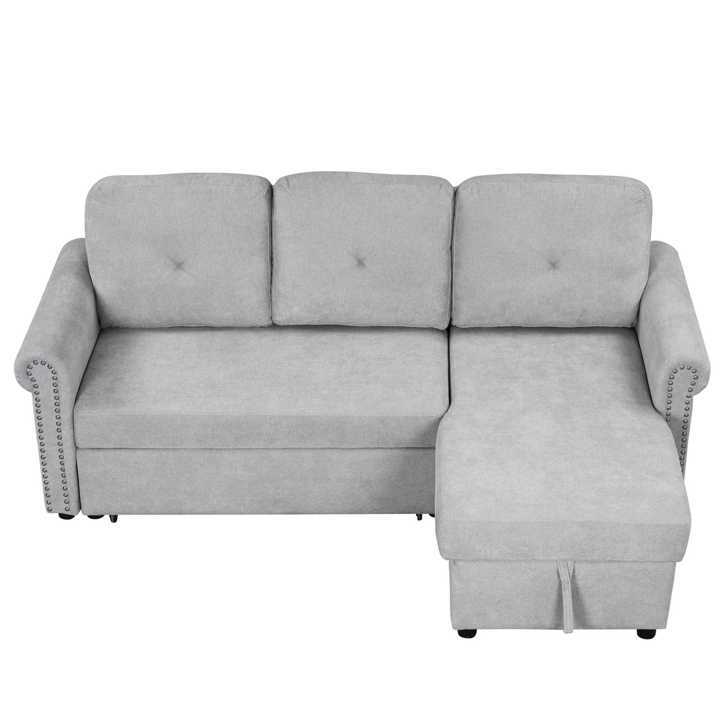 Sofa & Chair sets | Modern Convertible Sleeper Sofa Bed with Storage Chaise,Gray | casafoyer.myshopify.com