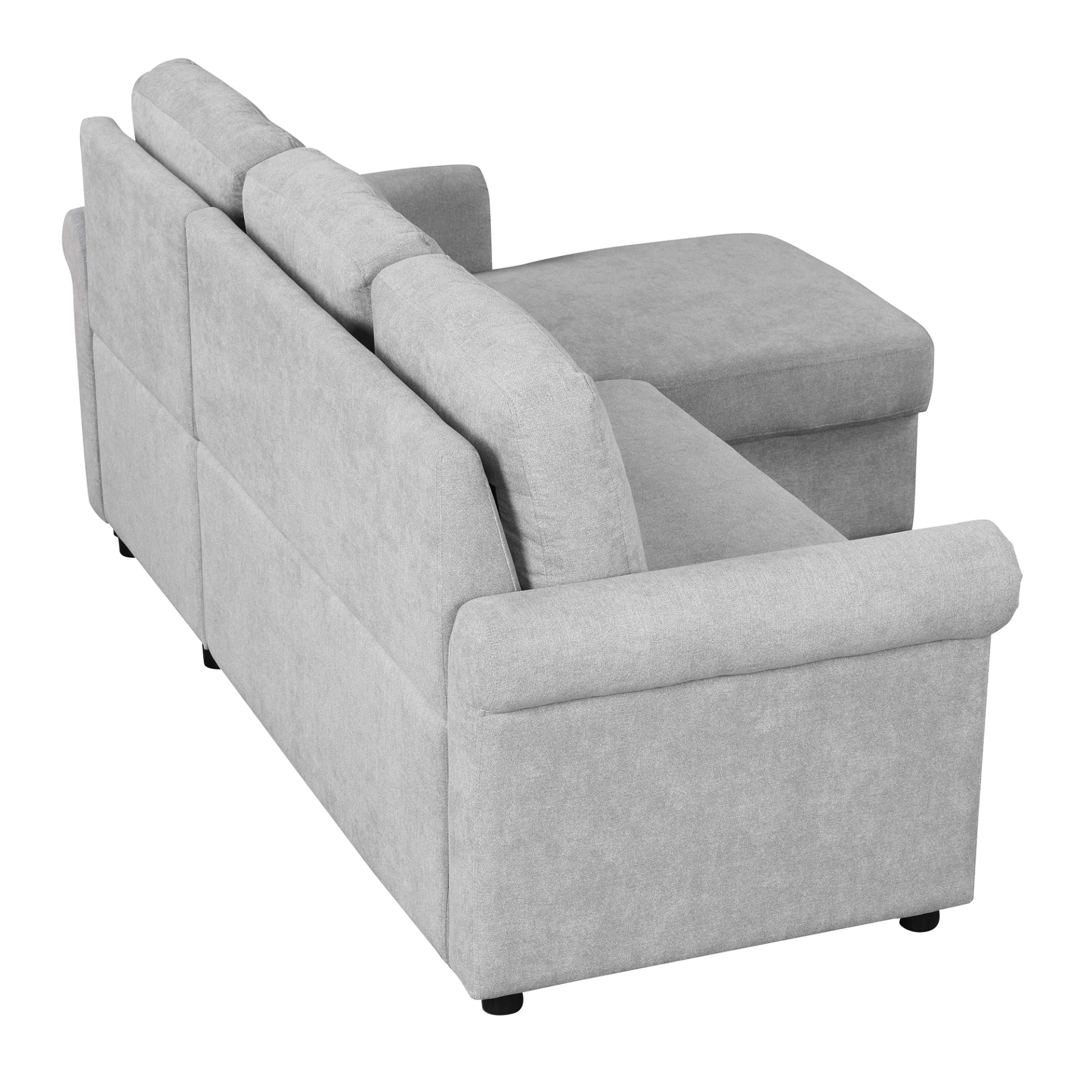 Sofa & Chair sets | Modern Convertible Sleeper Sofa Bed with Storage Chaise,Gray | casafoyer.myshopify.com