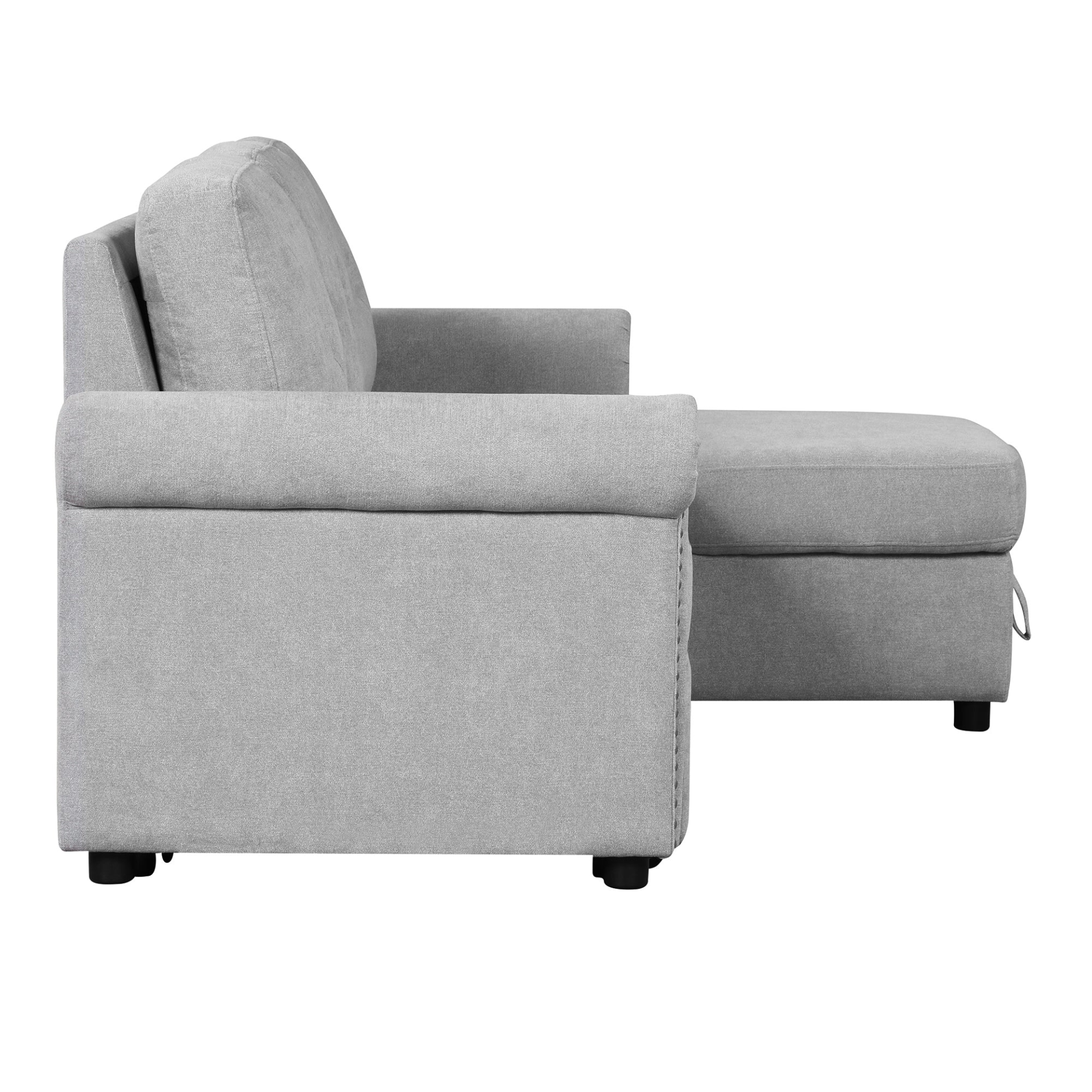 Sofa & Chair sets | Modern Convertible Sleeper Sofa Bed with Storage Chaise,Gray | casafoyer.myshopify.com