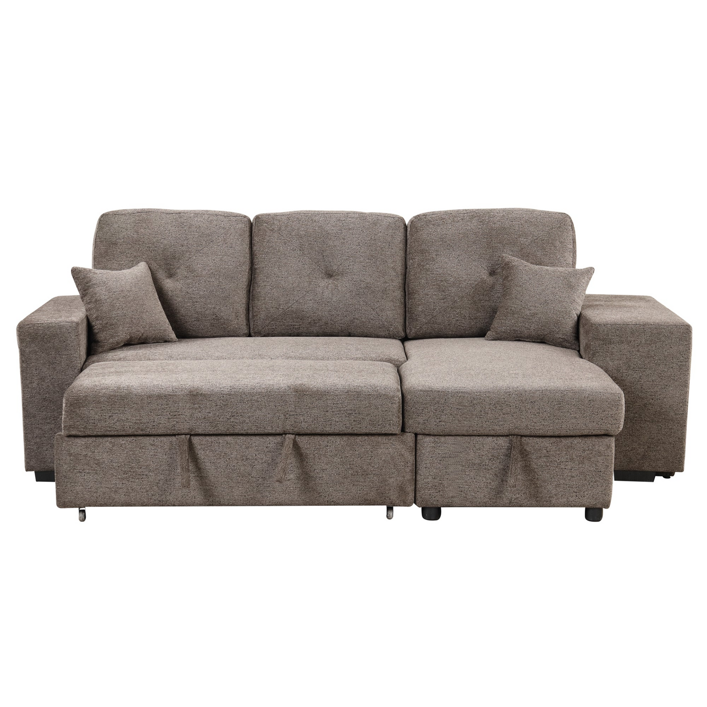 Sofa & Chair sets | Reversible Sleeper Sectional Sofa Bed with Side Shelf and 2 Stools,Pull-Out L-Shaped Sofa Bed,Corner Sofa-Bed with Storage Chaise Left/Right Hande for Living Room,Knox Charcoal | casafoyer.myshopify.com