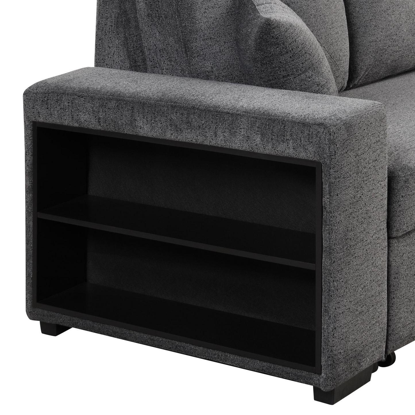 Sofa & Chair sets | Reversible Sleeper Sectional Sofa Bed with Side Shelf and 2 Stools - Blue Black | casafoyer.myshopify.com