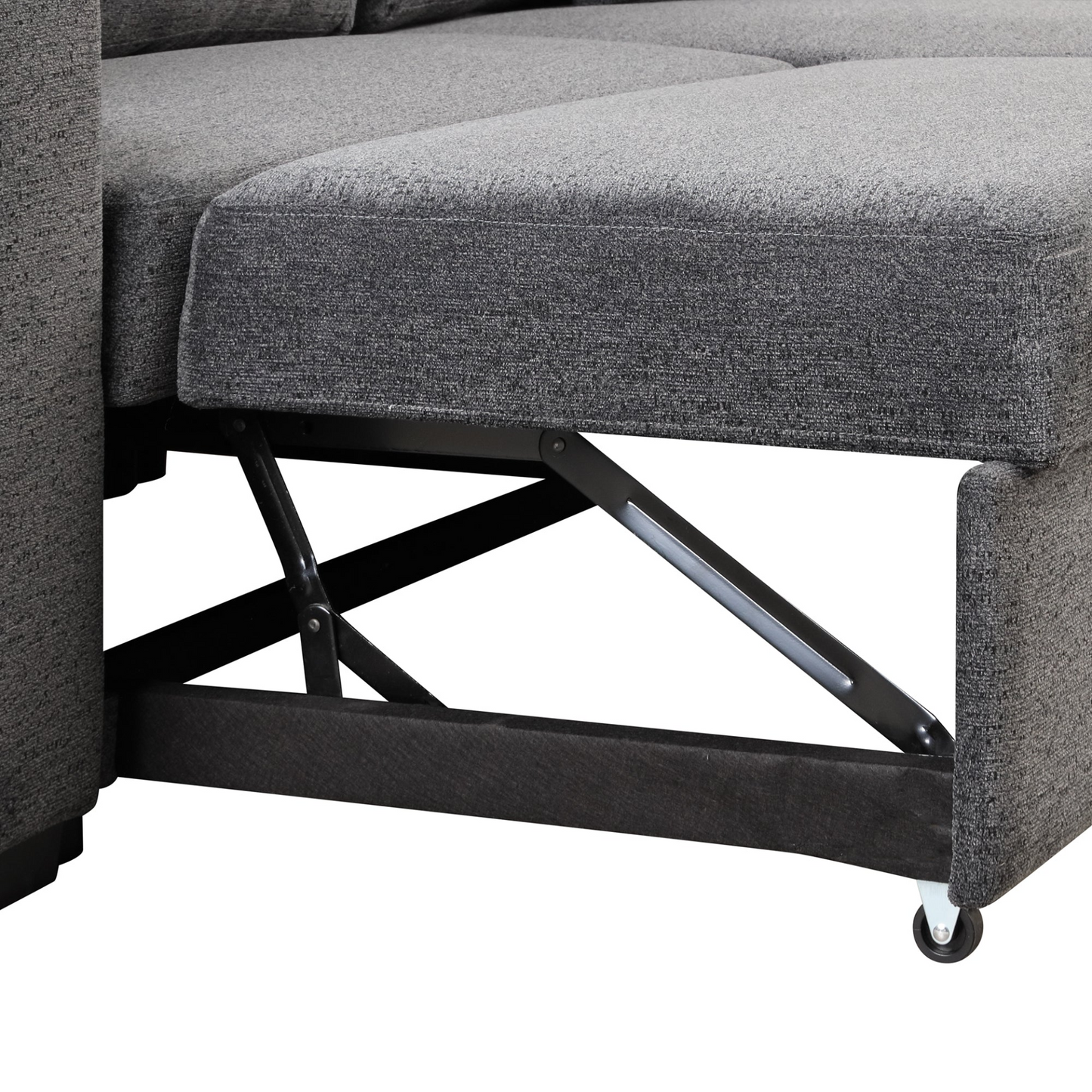 Sofa & Chair sets | Reversible Sleeper Sectional Sofa Bed with Side Shelf and 2 Stools - Blue Black | casafoyer.myshopify.com