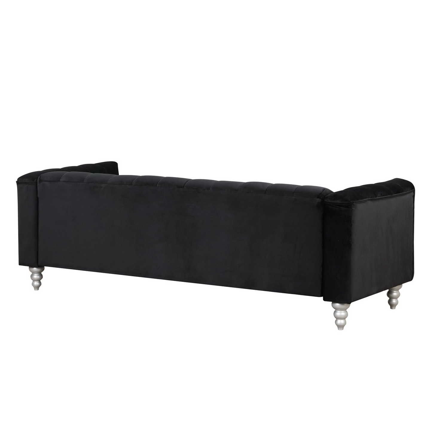 [product_type] | 89" Modern Sofa Dutch Fluff Upholstered Sofa with Solid Wood Legs, Buttoned Tufted Backrest, Black | casafoyer.myshopify.com