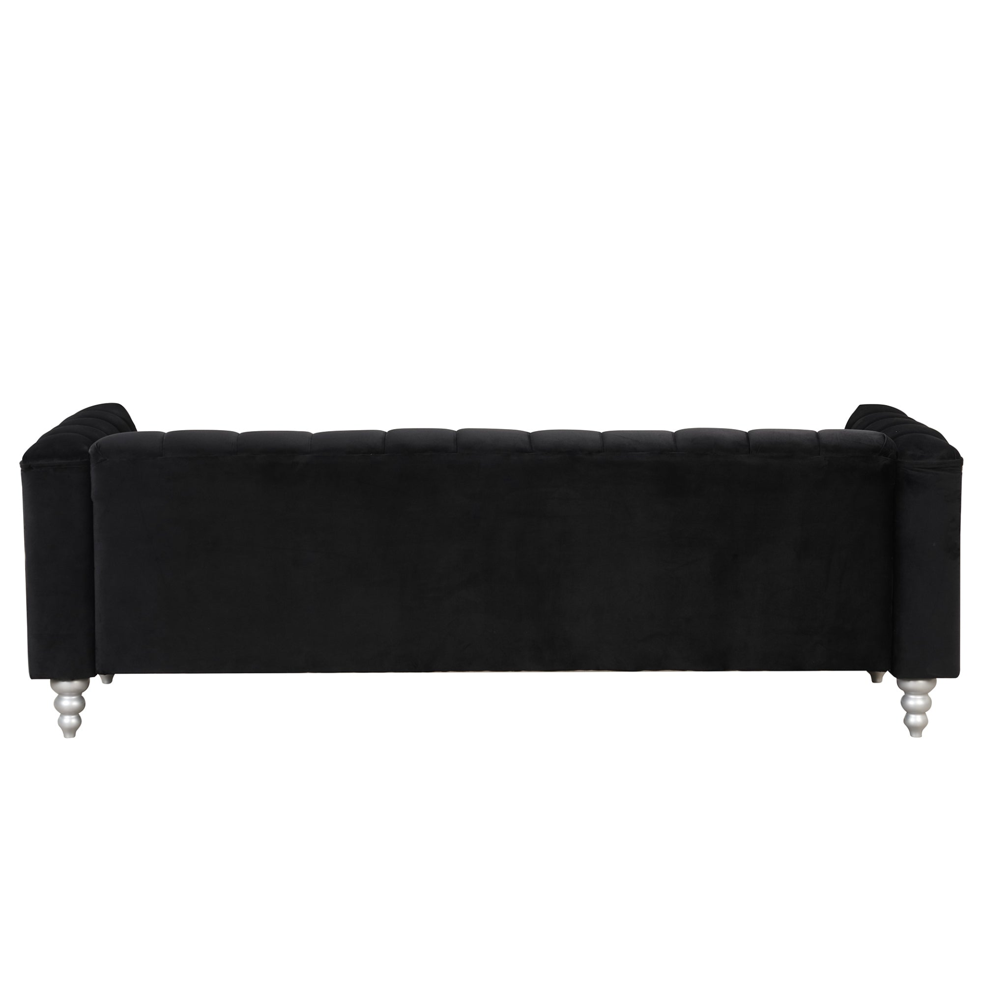 [product_type] | 89" Modern Sofa Dutch Fluff Upholstered Sofa with Solid Wood Legs, Buttoned Tufted Backrest, Black | casafoyer.myshopify.com