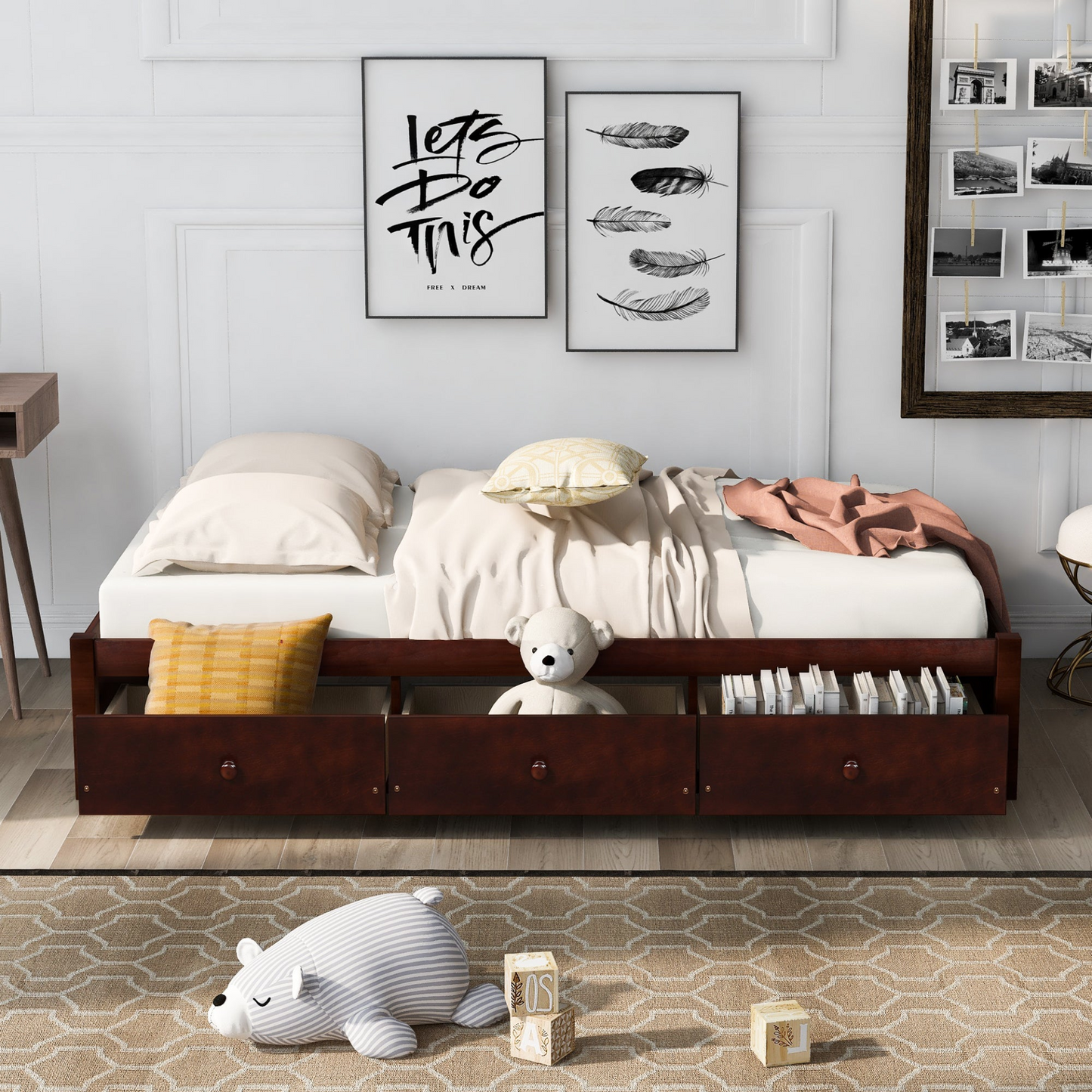 Sofa & Chair sets | Orisfur Twin Size Platform Storage Bed with 3 Drawers - Stylish and Functional Bed Frame | casafoyer.myshopify.com