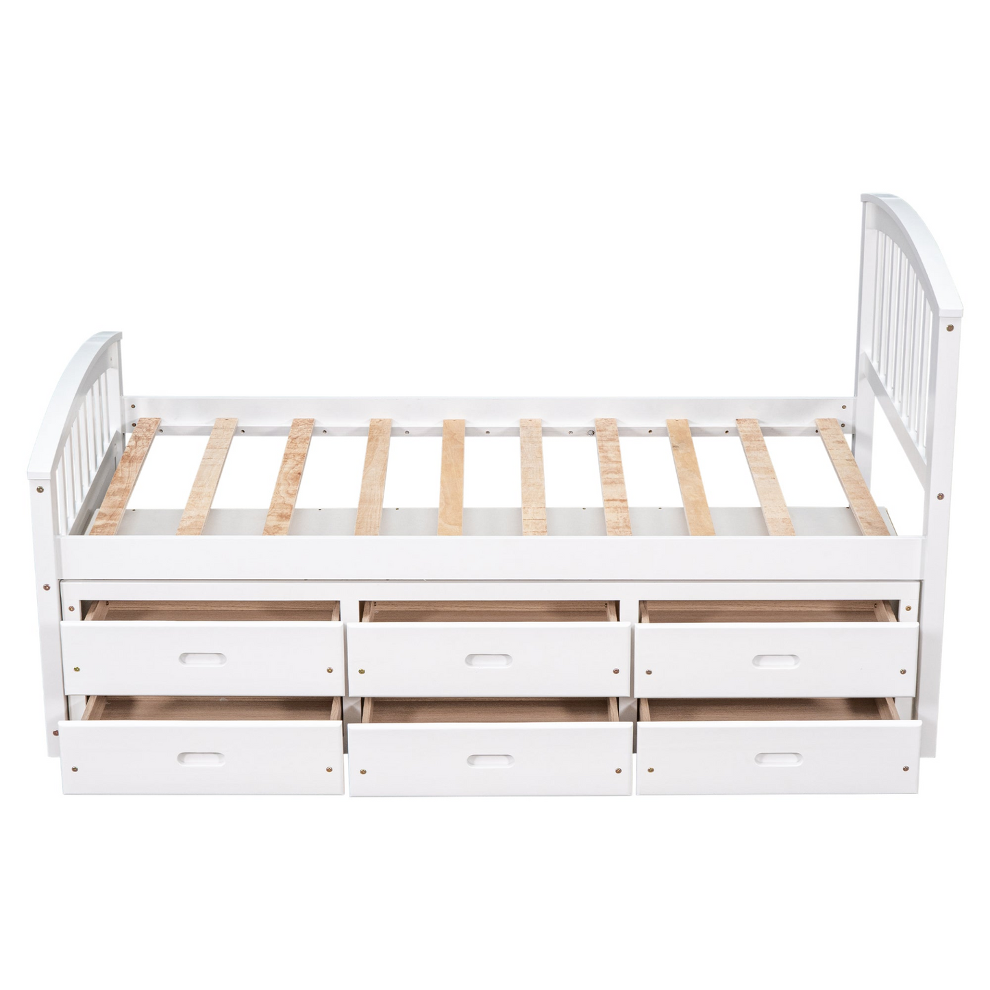 Sofa & Chair sets | Twin Size Platform Storage Bed Solid Wood Bed with 6 Drawers,White | casafoyer.myshopify.com