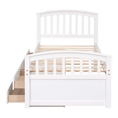 Sofa & Chair sets | Twin Size Platform Storage Bed Solid Wood Bed with 6 Drawers,White | casafoyer.myshopify.com