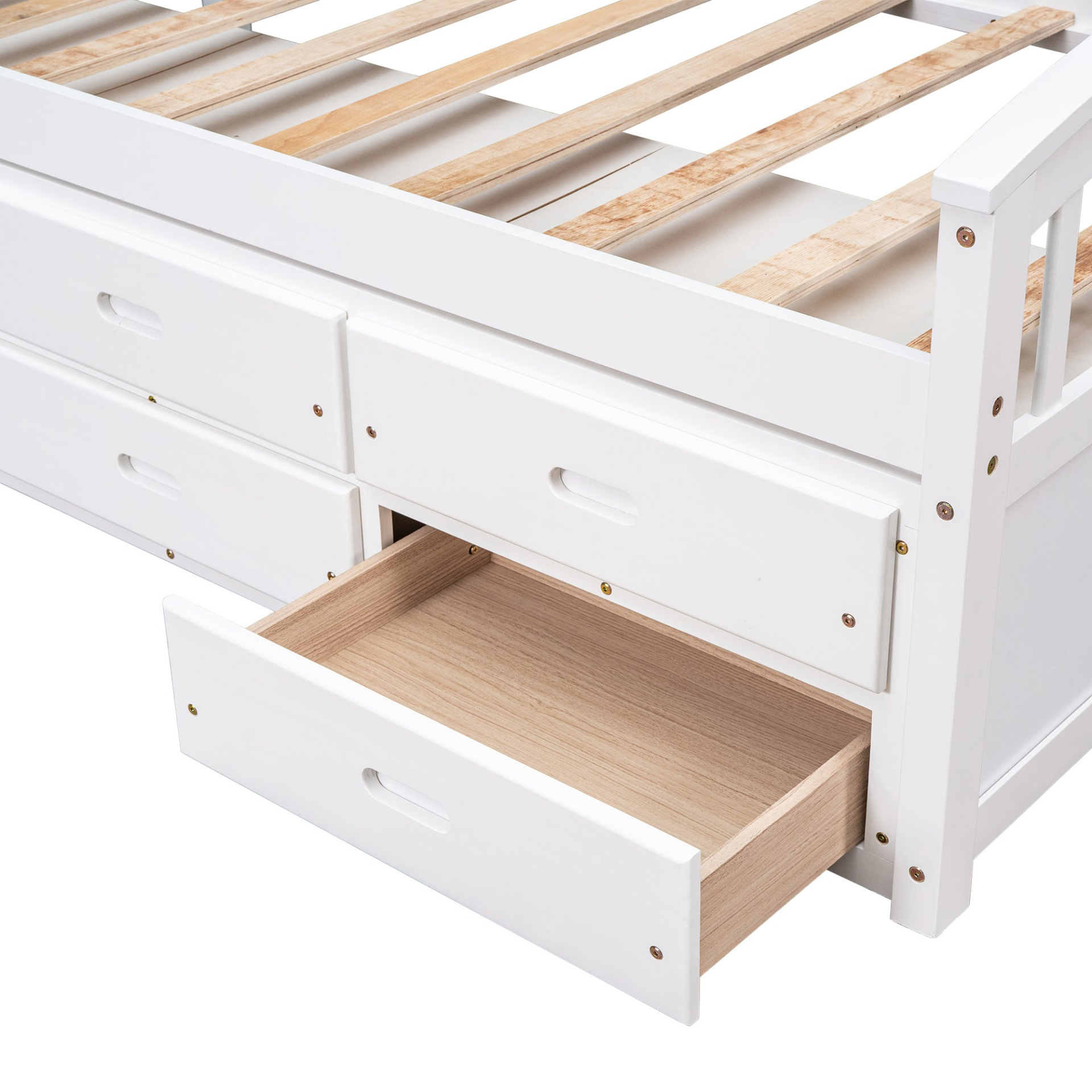 Sofa & Chair sets | Twin Size Platform Storage Bed Solid Wood Bed with 6 Drawers,White | casafoyer.myshopify.com