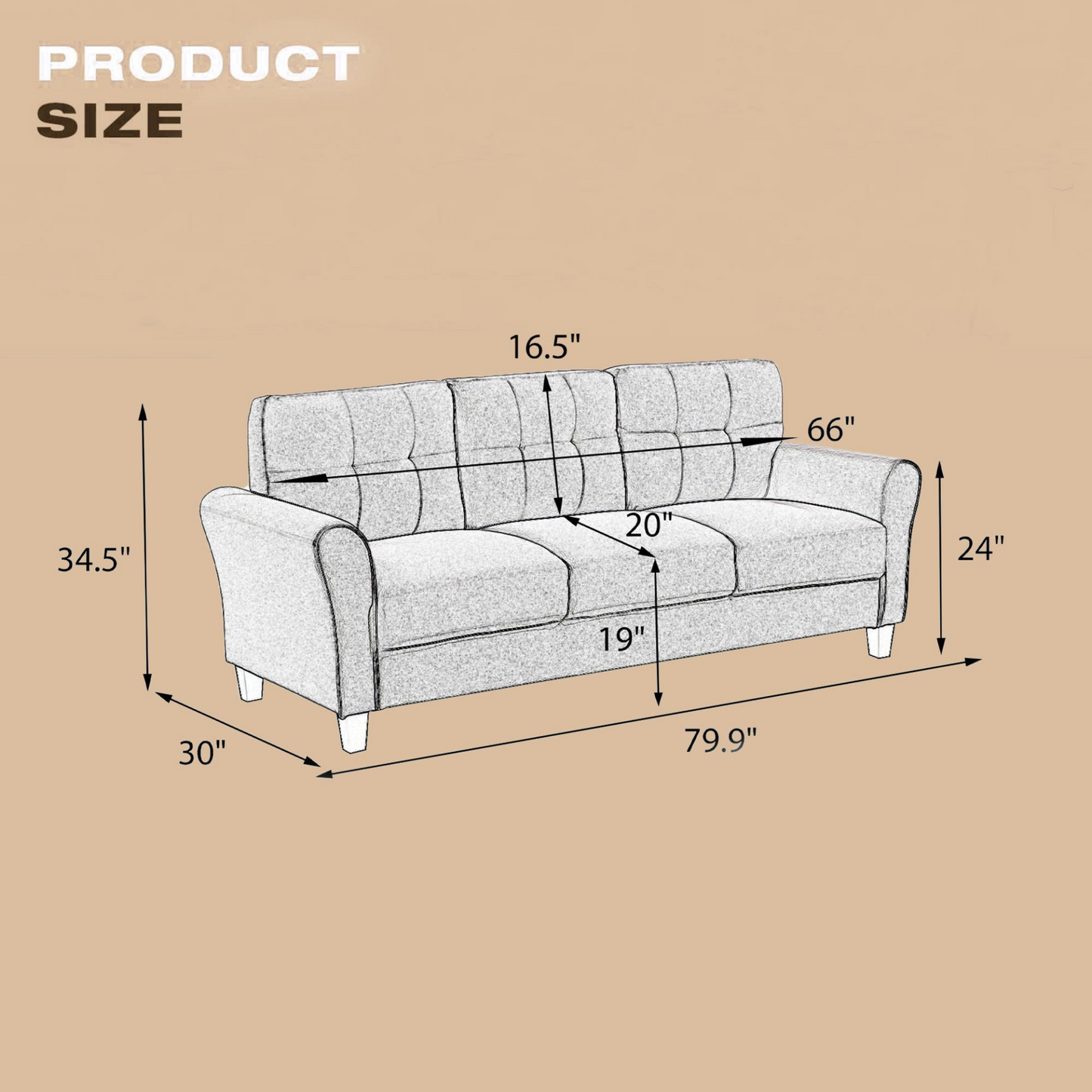 Sofa & Chair sets | Modern Living Room Sofa Linen Upholstered Couch Furniture for Home or Office ,Light Grey,3-Seat | casafoyer.myshopify.com