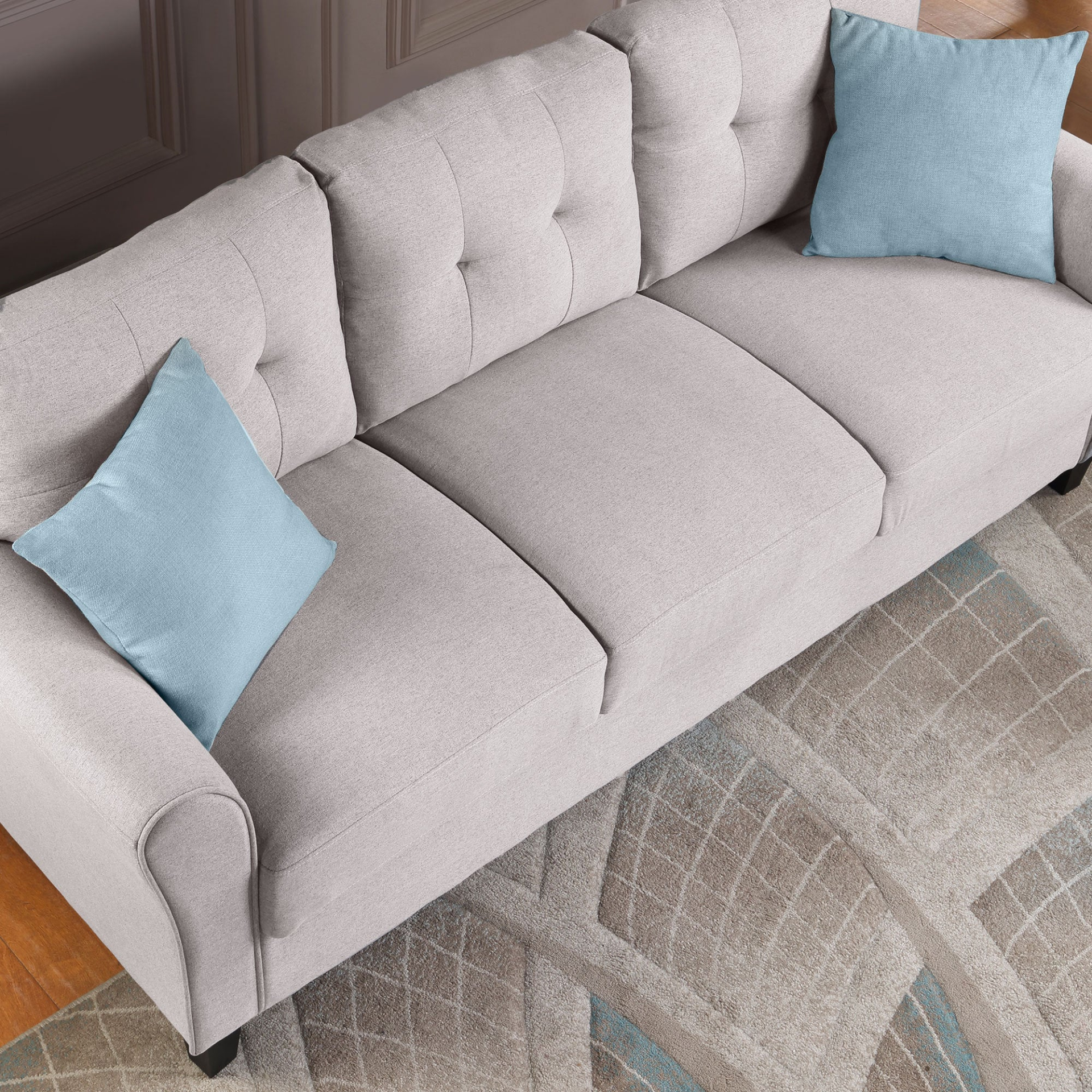 Sofa & Chair sets | Modern Living Room Sofa Linen Upholstered Couch Furniture for Home or Office ,Light Grey,3-Seat | casafoyer.myshopify.com