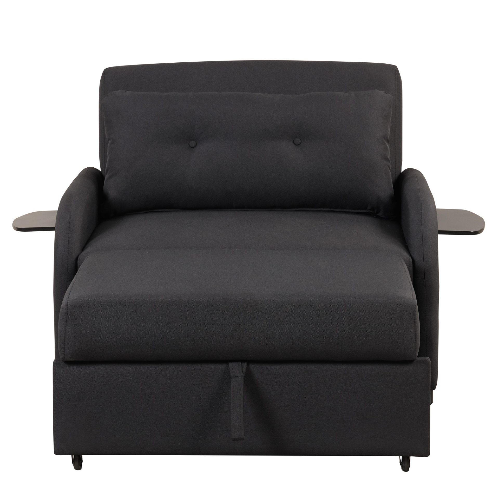 Sofa & Chair sets | pull out sofa sleeper 3 in 1 with 2 wing table and usb charge for nap line fabric for living room recreation room Black | casafoyer.myshopify.com